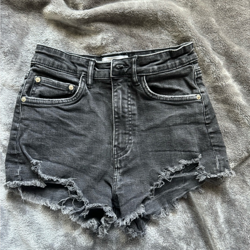 Black denim/ jean shorts from zara